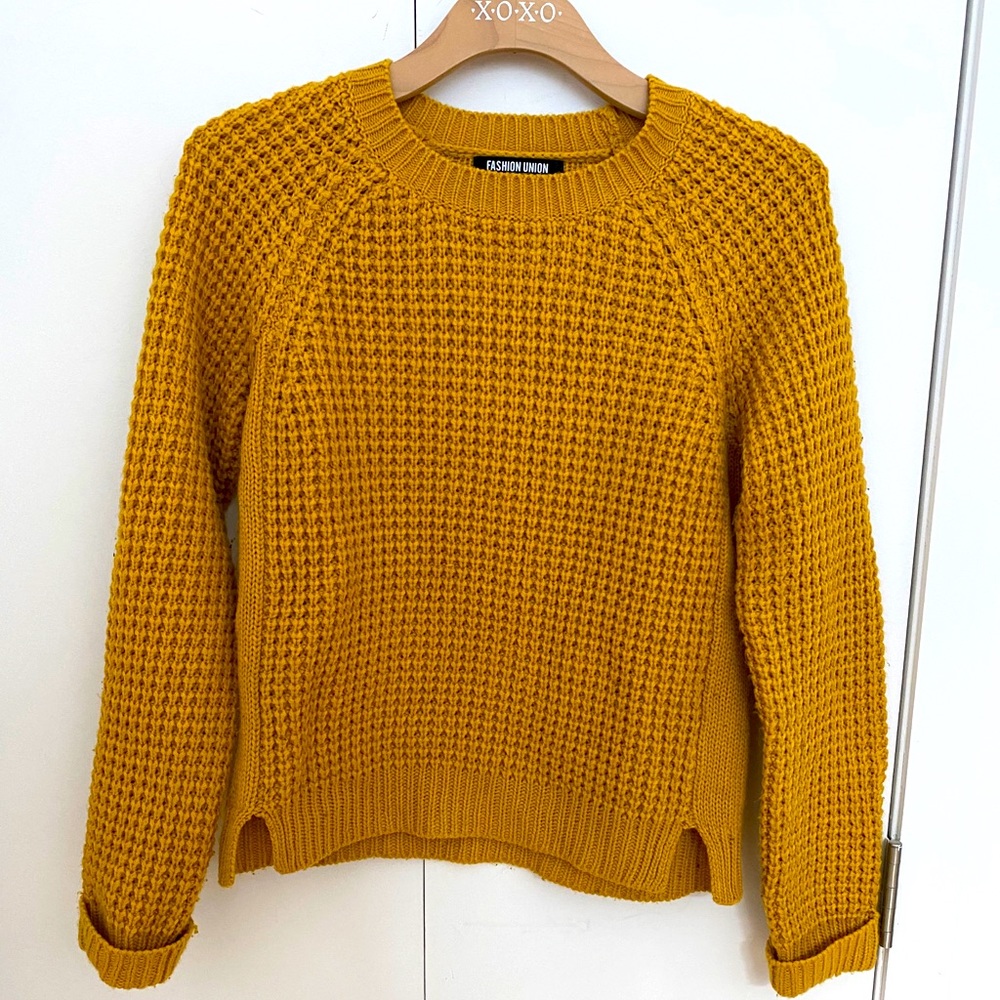 Fashion Union mustard knit sweater